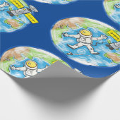 宇宙おもしろい漫画イラストレーション ラッピングペーパー (角)