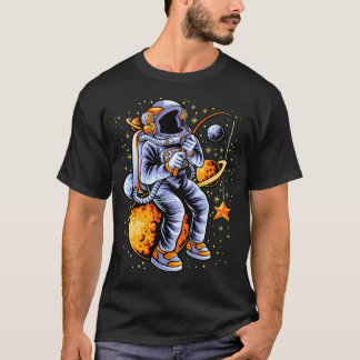 宇宙おもしろい魚釣り宇宙 Tシャツ