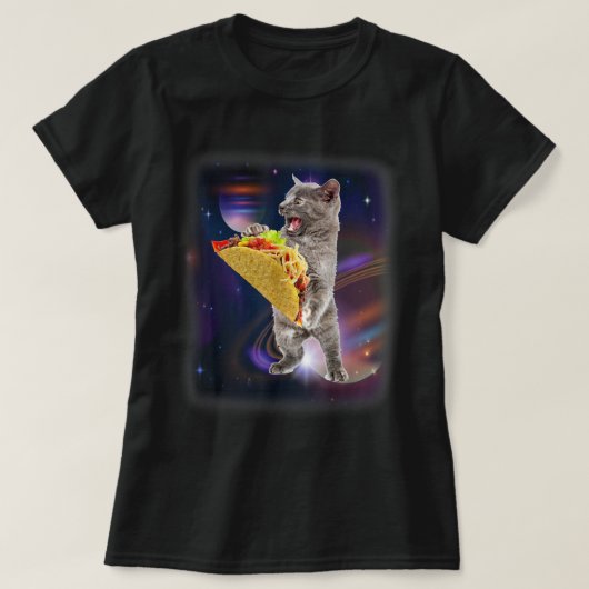宇宙おもしろいTシャツのキャットタコとタコL Tシャツ (デザイン正面)