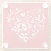 宇宙および科学のハート ガラスコースター (裏面)