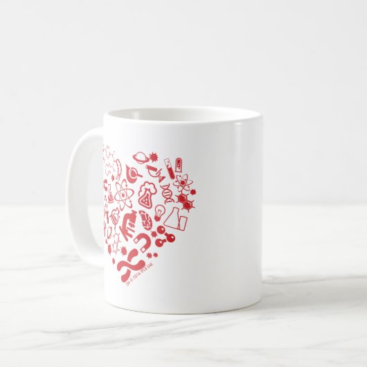 宇宙および科学のハート コーヒーマグカップ (正面左)