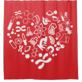 宇宙および科学のハート シャワーカーテン (正面)