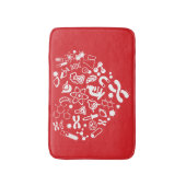 宇宙および科学のハート バスマット (正面縦)