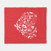 宇宙および科学のハート フリースブランケット (正面(横))