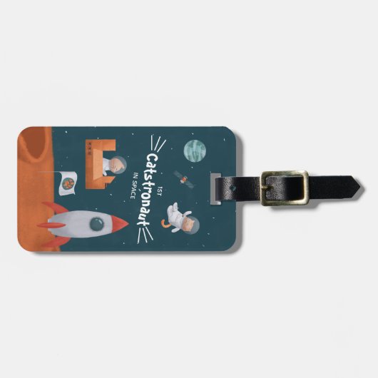 宇宙お洒落の要塞、火星の猫、おもしろい ラゲッジタグ (正面横)