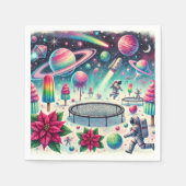 宇宙お洒落的ポインセチア分野の切り離し スタンダードカクテルナプキン (正面)