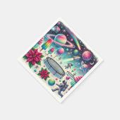 宇宙お洒落的ポインセチア分野の切り離し スタンダードカクテルナプキン (角)