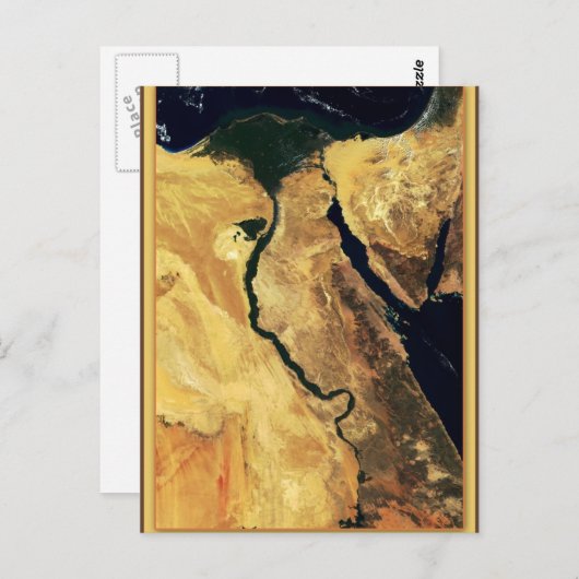 宇宙からのエジプトのナイル川 ポストカード (正面/裏面)
