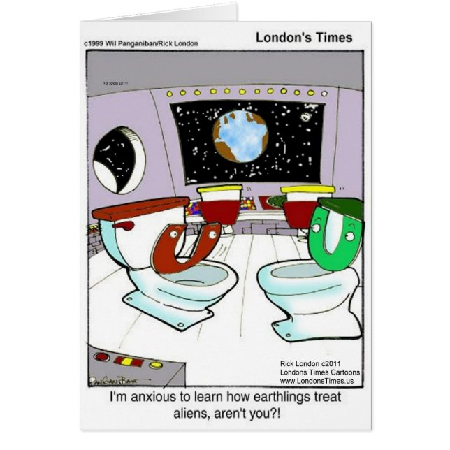 宇宙からのトイレ Funny Tees Mugs Cards など (正面)