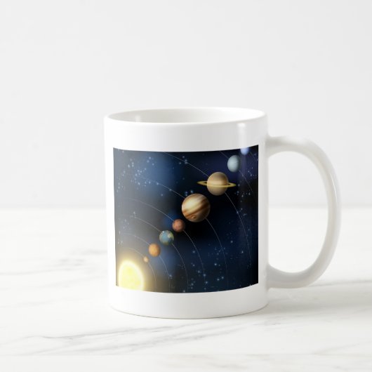 宇宙からの太陽系 コーヒーマグカップ (右)