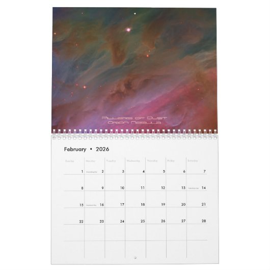 宇宙からの画像、宇宙美しい カレンダー (2月 2026)