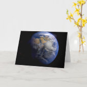 宇宙からの青い地球  インスピレーション カード (黄色い花)