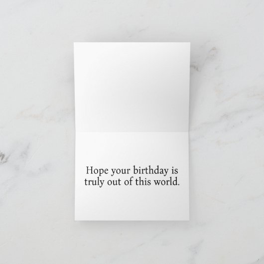 宇宙からビヨンドイラストレーション誕生日 カード (内部)