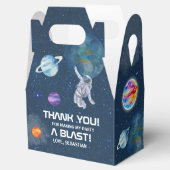 宇宙かわいいカスタム男の子の誕生日パーティー フェイバーボックス (オープン)