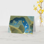 宇宙か折られたカードのなされる女性 カード (黄色い花)