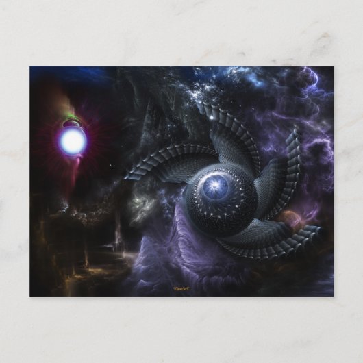 宇宙がフラクタル芸術はがきに衝突するとき ポストカード (正面)