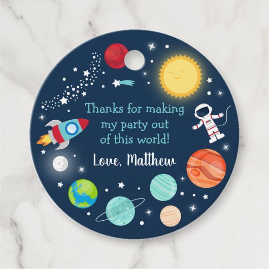 宇宙が世界から出る誕生日 フェイバータグ (正面)