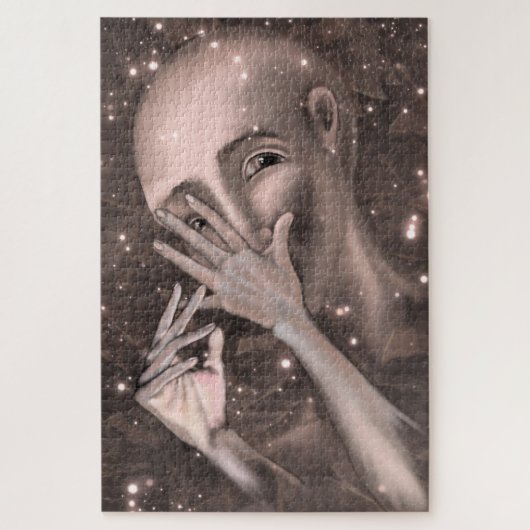 宇宙が見る – 抽象芸術絵画の芸術 ジグソーパズル (縦)