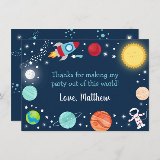 宇宙この世界から誕生日ありがとう サンキューカード (正面/裏面)