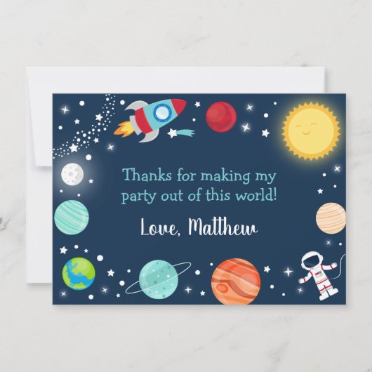 宇宙この世界から誕生日ありがとう サンキューカード (正面)