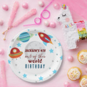 宇宙この世界の4歳の誕生日 ペーパープレート (パーティー)