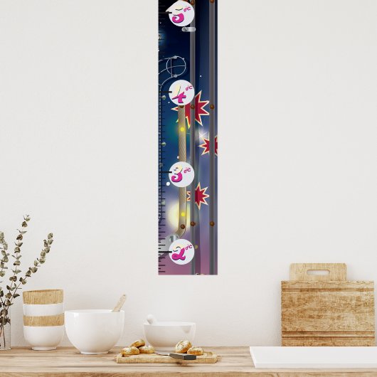 宇宙すごいピンボール機械の成長チャート。 ポスター (キッチン)