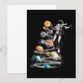 宇宙でのクリスマス 太陽系 宇宙飛行士 招待状 (正面/裏面)