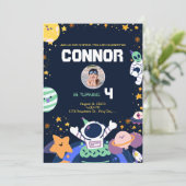 宇宙での宇宙飛行士の誕生日パーティー 招待状 (スタンド正面)