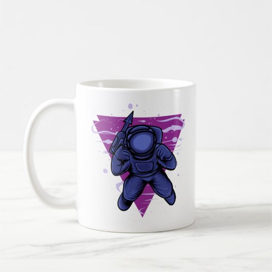 宇宙での宇宙飛行士戦争 コーヒーマグカップ (左)