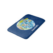 宇宙での陽気な宇宙飛行士と地球の漫画 バスマット (アングル)