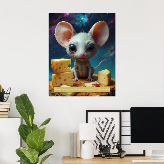 宇宙でもチーズはこの世のものではない ポスター (ホームオフィス)