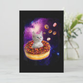宇宙でドーナツの中にいるかわいい猫 キティラバー 招待状 (スタンド正面)