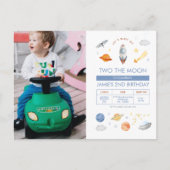 宇宙でパーティー 宇宙飛行士の2歳誕生日 ポストカード (正面)