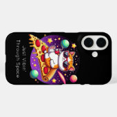宇宙でピザに乗るクールキャット Case-Mate iPhoneケース (裏面 (横))
