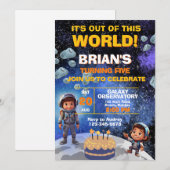 宇宙で初めての誕生日 招待状 (正面/裏面)