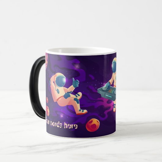 宇宙で宇宙飛行士を作成 モーフィングマグカップ (正面左)