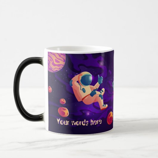 宇宙で宇宙飛行士を作成 モーフィングマグカップ (左)