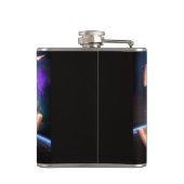 宇宙で恐竜のユニコーンに乗ったプグ フラスク (裏面)