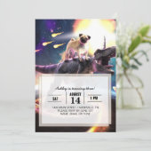 宇宙で恐竜のユニコーンに乗ったプグ 招待状 (スタンド正面)