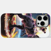 宇宙で恐竜のユニコーンに乗ったプグ Case-Mate iPhoneケース (裏面 (横))
