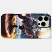 宇宙で恐竜のユニコーン Case-Mate iPhoneケース (裏面 (横))