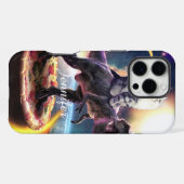 宇宙で恐竜のユニコーン iPhoneケース (裏面横)