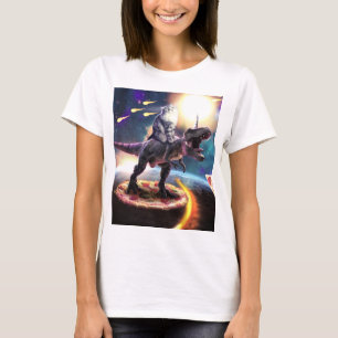 宇宙で恐竜のユニコーン Tシャツ