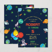 宇宙で最もすばらしいお誕生日会招待状 ポストカード (正面/裏面)