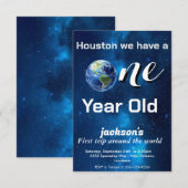 宇宙で最初の太陽の周りを回る旅 宇宙飛行士 惑星 招待状 (正面/裏面)