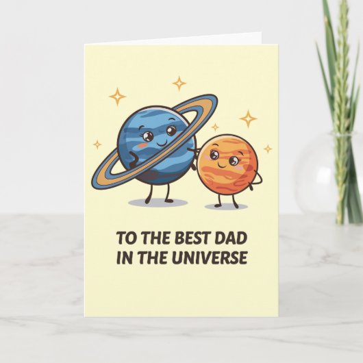 宇宙で最高のパパへ おもしろい父の日 カード (正面)