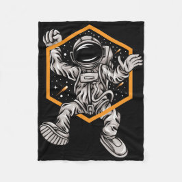 宇宙で楽しむ宇宙飛行士 フリースブランケット