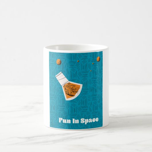 宇宙で楽しむ ビンテージ宇宙ポスター コーヒーマグカップ (中央)