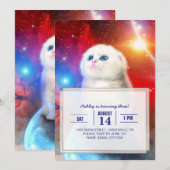 宇宙で泣く猫 招待状 (正面/裏面)