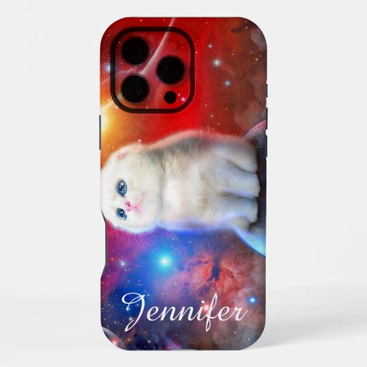 宇宙で泣く猫 iPhoneケース (裏面)
